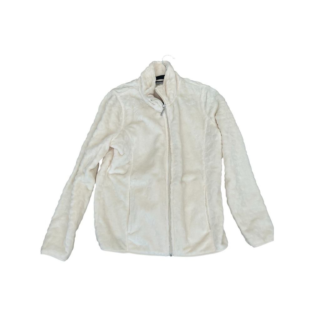 Women's‎ Jason Maxwell White Comfortable Zip Up Sweater
